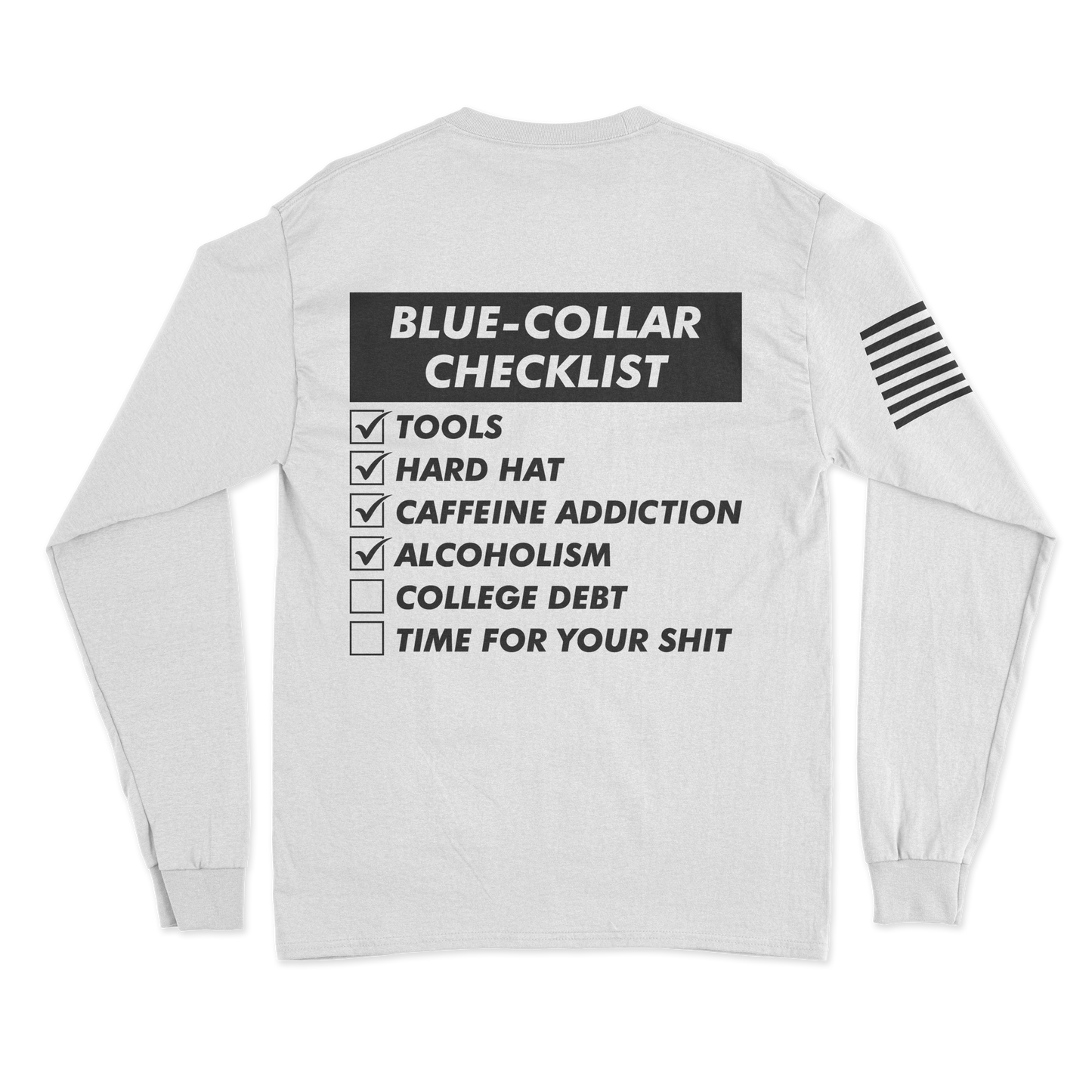Blue-Collar Checklist Long Sleeve Shirt