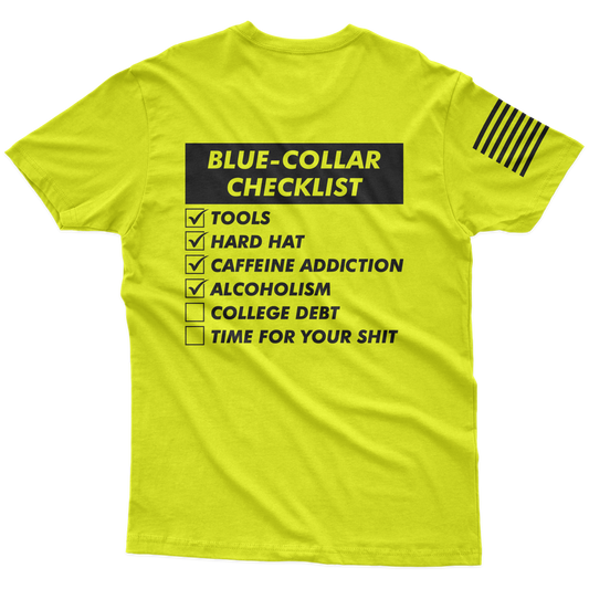 Blue-Collar Checklist Hi-Vis T-Shirt